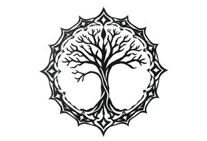 Tree of life circle tattoo idea