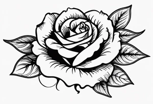 The word Hard times written out in cursive with a rose tattoo idea