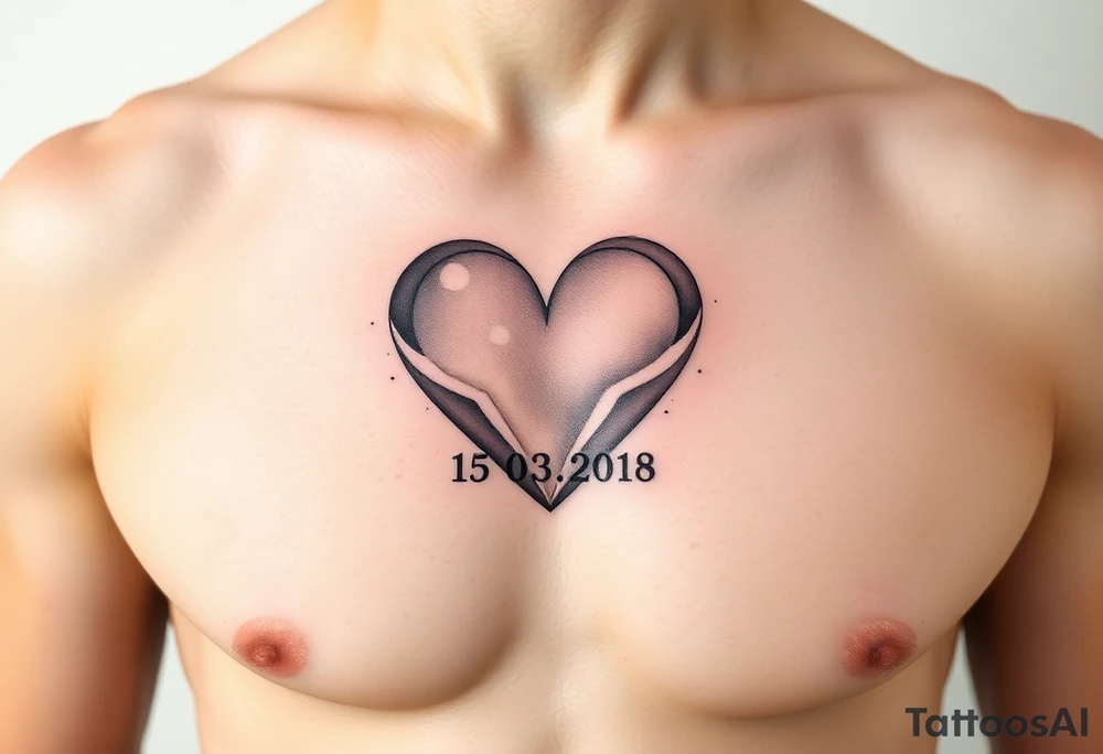 A soft watercolor heart, with wedding date 15.03.2018 tattoo idea A soft watercolor heart, with wedding date 15.03.2018 tattoo idea