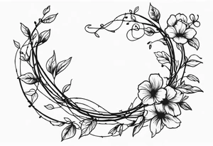 Barded wire with flowery vine wrapped around it tattoo idea