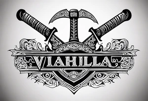 Valhalla axe sword tattoo idea