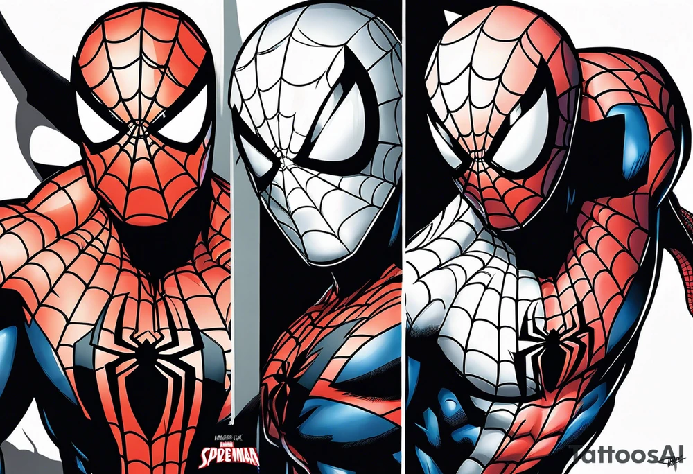 ultimate comics spiderman ripping off venom suit tattoo idea