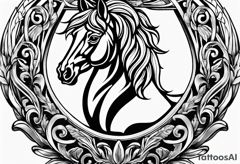 horseshoe made out of horse shoes tattoo idea