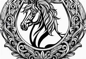 horseshoe made out of horse shoes tattoo idea