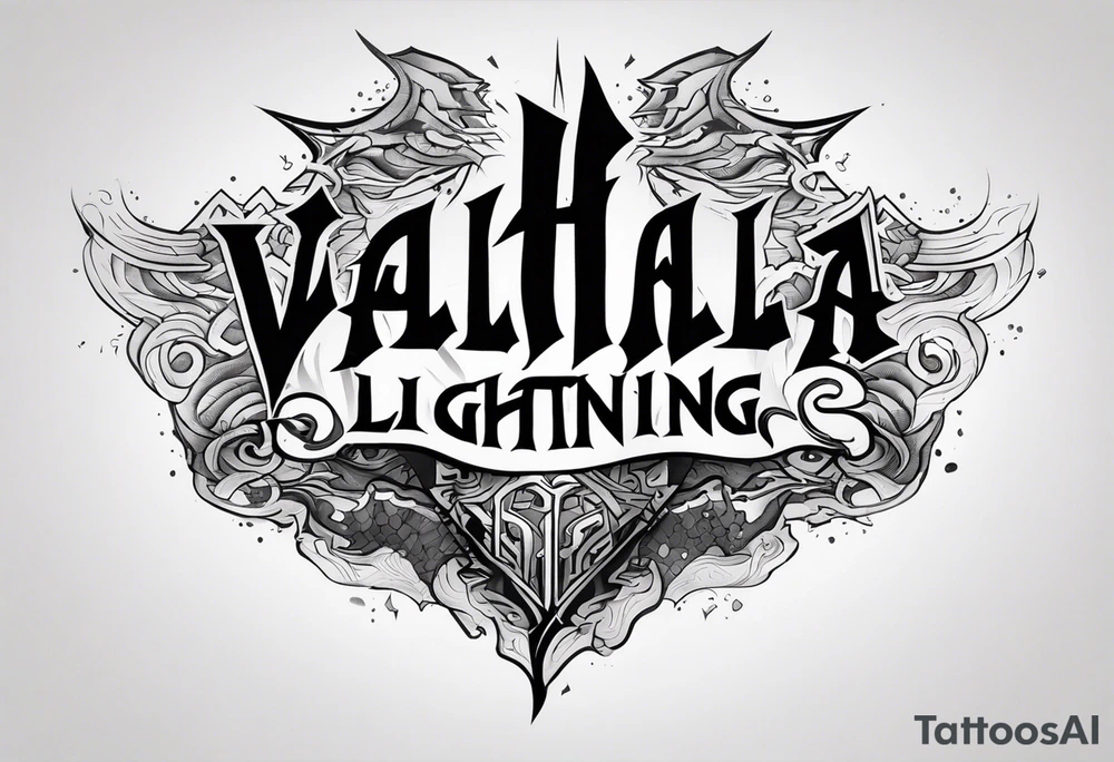 Valhalla mist fog lightning tattoo idea