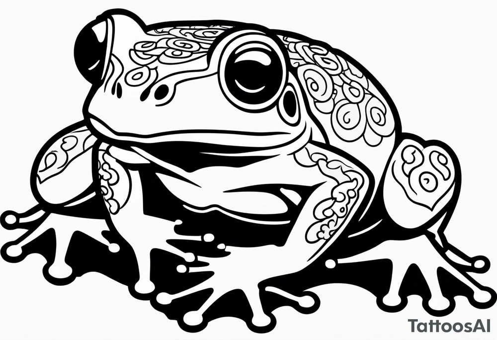 Cute small frog tattoo idea