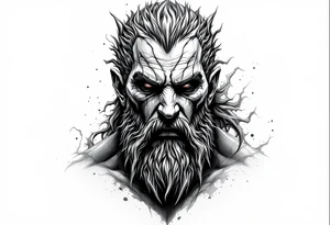 Hades forward facing stone portrait Greek mythology tattoo idea