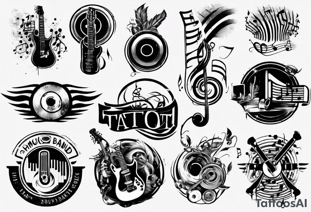 music band sound tattoo idea