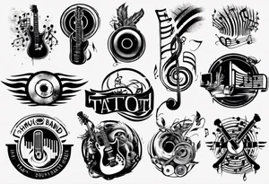 music band sound tattoo idea