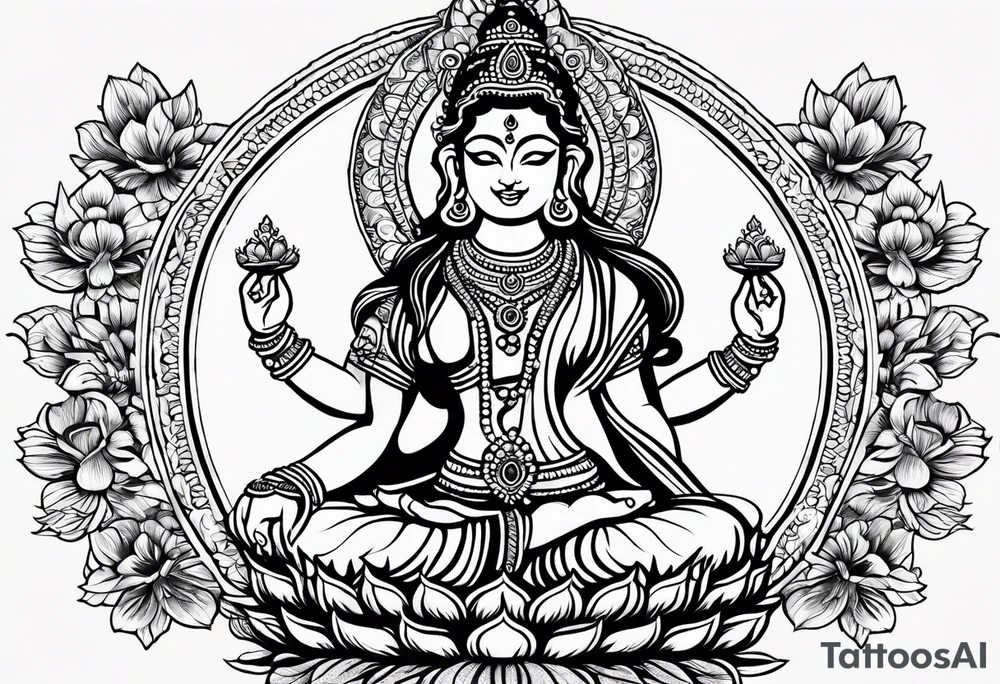 The hand of hindu goddess laxmi tattoo idea