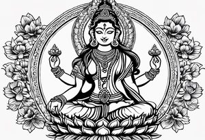 The hand of hindu goddess laxmi tattoo idea