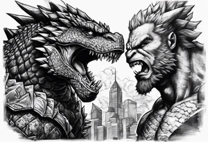 Kratos vs. Godzilla tattoo idea