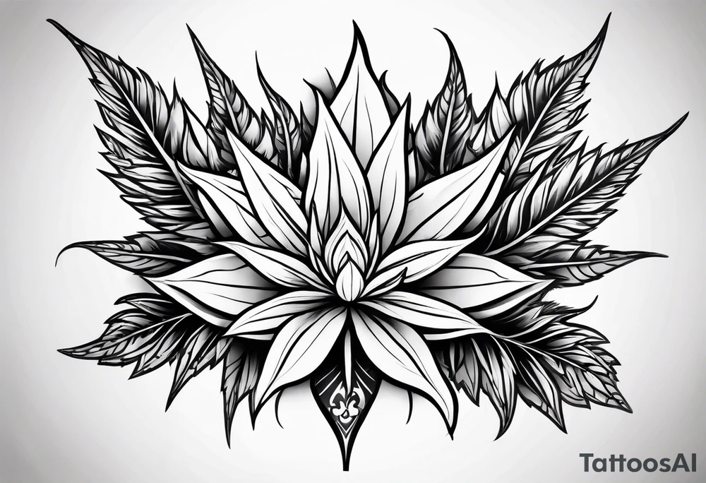 Cannabis flower tattoo idea