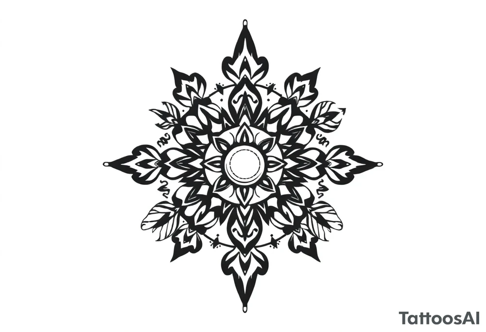 spiritual feathers indian mandala shaman rune tattoo idea