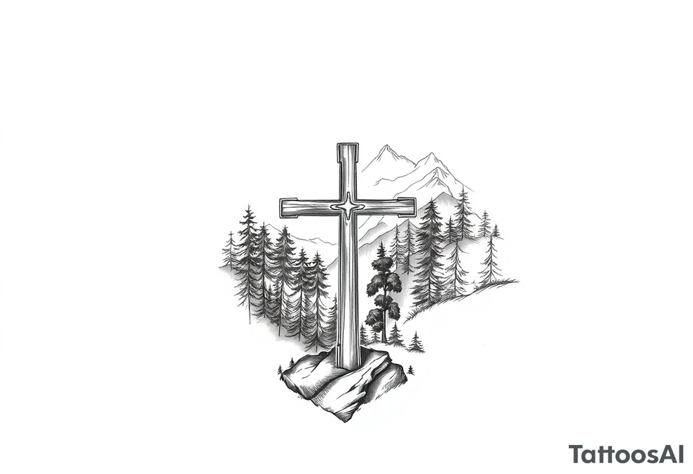 russian orthodox cross in a light forrest mountainous setting tattoo idea russian orthodox cross in a light forrest mountainous setting tattoo idea