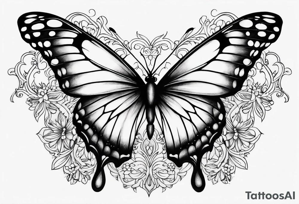 A night butterfly tattoo idea