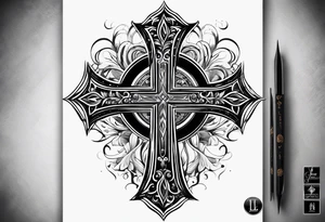 Cross tattoo with a “L” and “T” in it tattoo idea