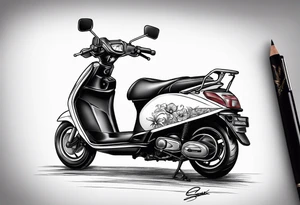 Suzuki Address scooter tattoo idea