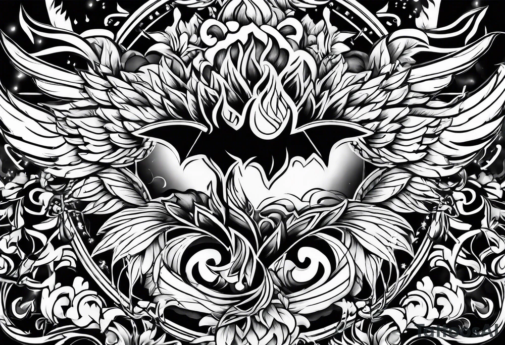 fire and lightning tattoo idea