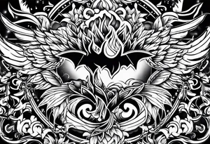 fire and lightning tattoo idea