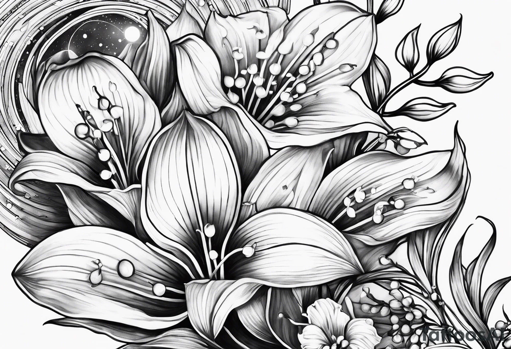 Lilly of the valley and Saturn tattoo idea