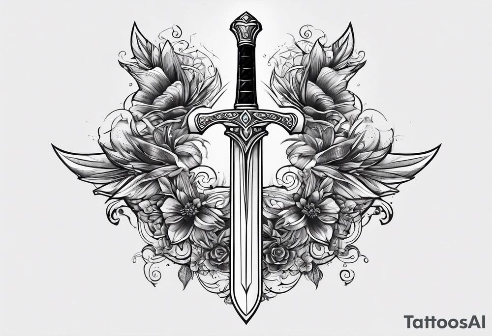 black sword tattoo tattoo idea