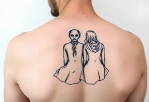 Two sisters sitting next tattoo idea