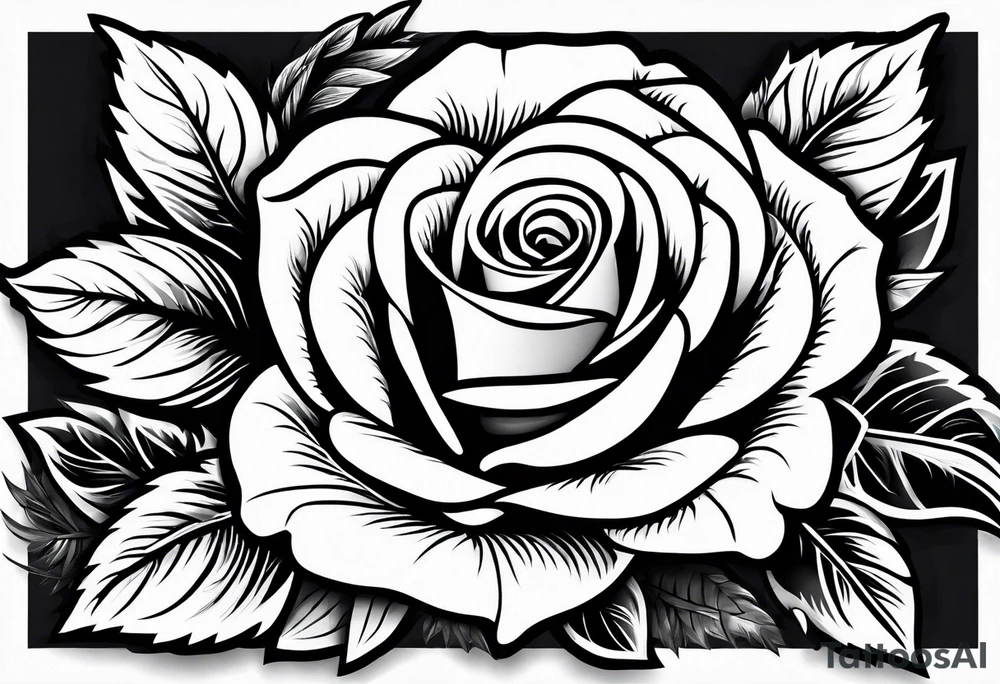 rose with fire tattoo idea