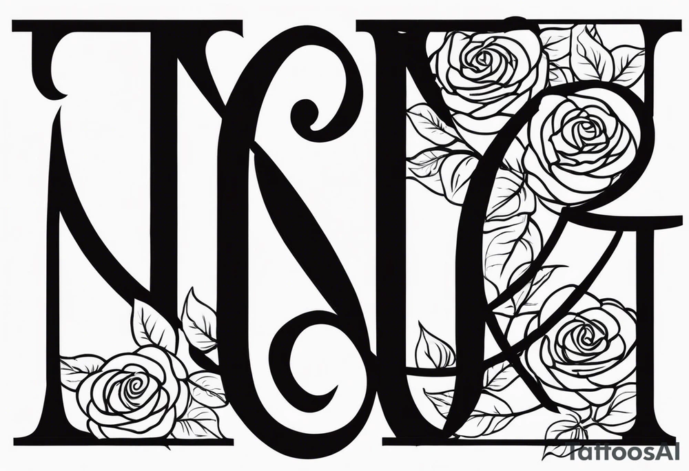 una rosa y las letras romanas MCMLXXXII tattoo idea