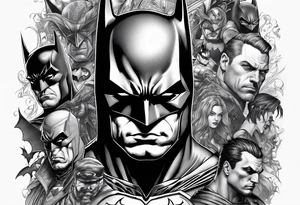 batman with all the vilains tattoo idea