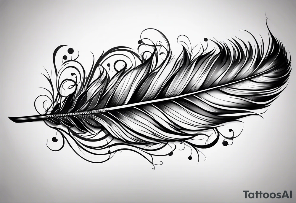 Feather pen tattoo idea