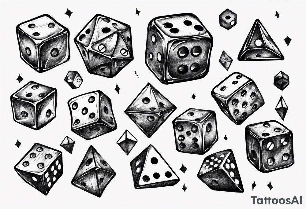 lost in random dice tattoo idea