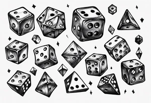 lost in random dice tattoo idea