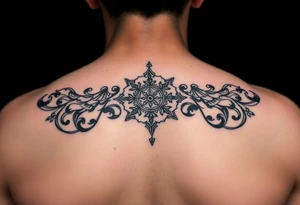 Sak Yant tattoo, spiritual, Unalome style, about regrets, addictions, self-focus, limited time, live fully. in the arm tattoo idea