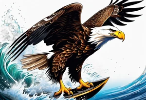 eagle attacking with oar tattoo idea