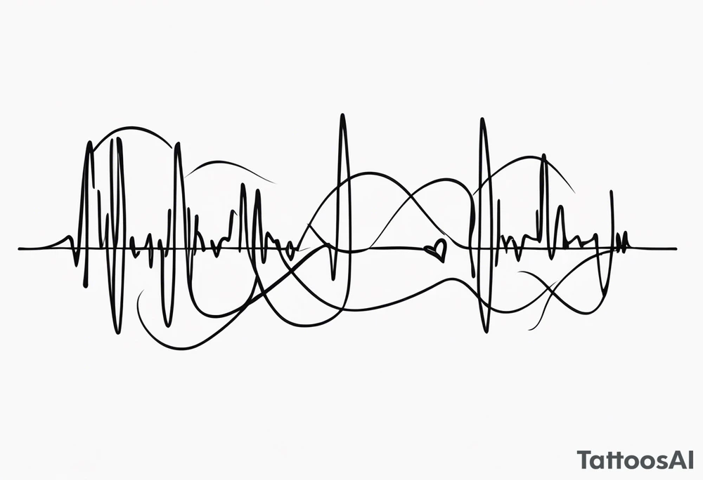 Music heartbeat love infinity tattoo idea