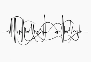 Music heartbeat love infinity tattoo idea