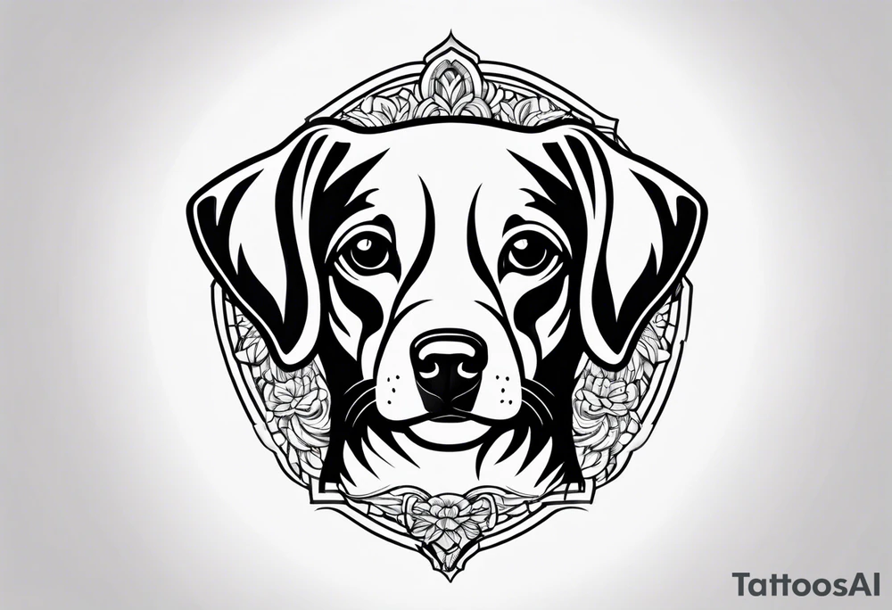 small dog tattoo minimal detail tattoo idea