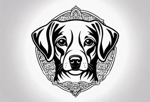 small dog tattoo minimal detail tattoo idea