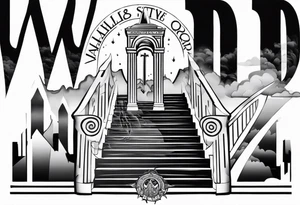 Valhalla sword fog stairs tattoo idea