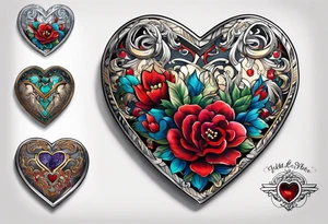 heart locket jewelry tattoo idea