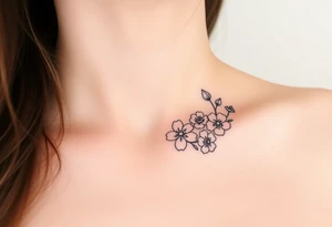 Waves, summer, flowers tattoo idea