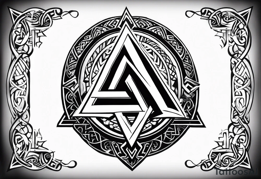 Valhalla shield valknut sword tattoo idea