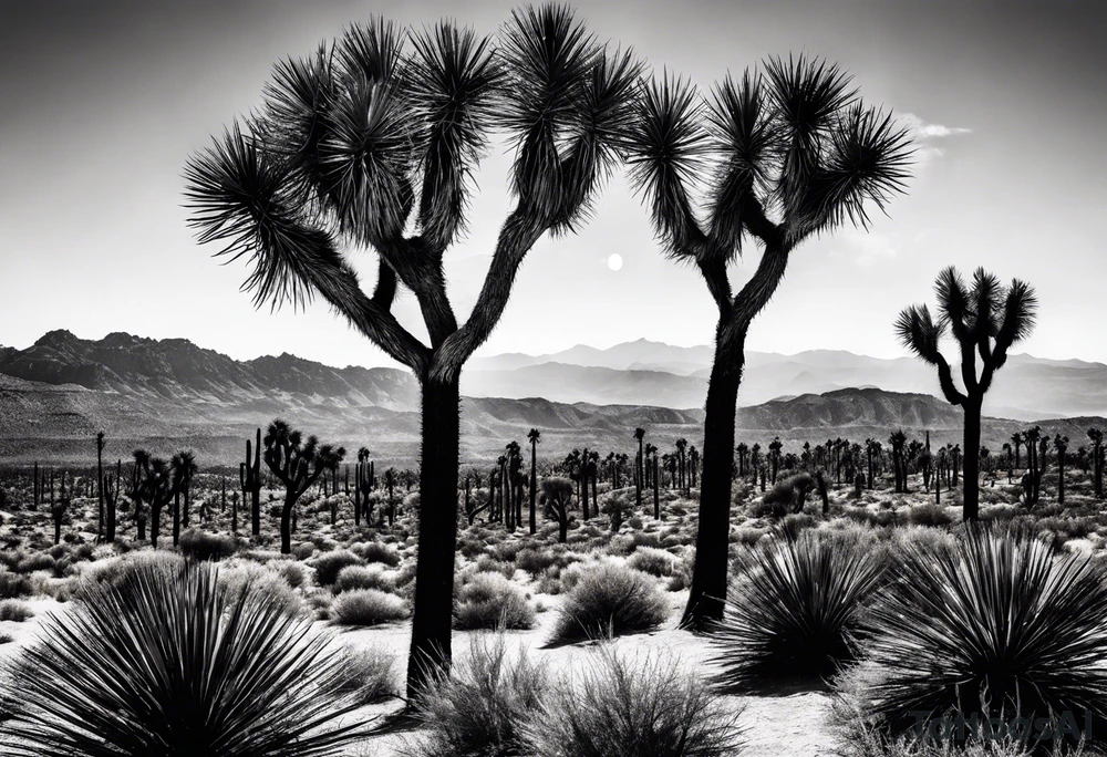 Tall Joshua trees tattoo idea