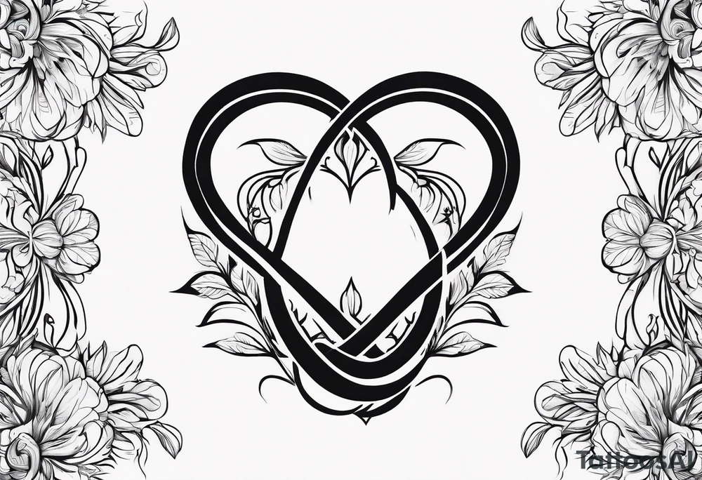 Simple Infinity symbol with negative space floral tattoo idea