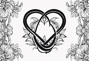 Simple Infinity symbol with negative space floral tattoo idea