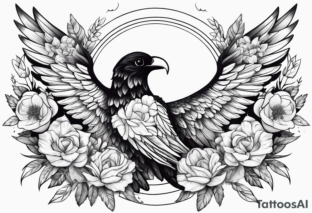 self love, flowers and wings looks like  from ancient greek myth tattoo idea