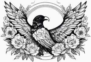 self love, flowers and wings looks like  from ancient greek myth tattoo idea