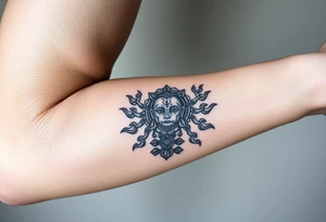 hindu god tattoo that shows strength and is trippy tattoo idea