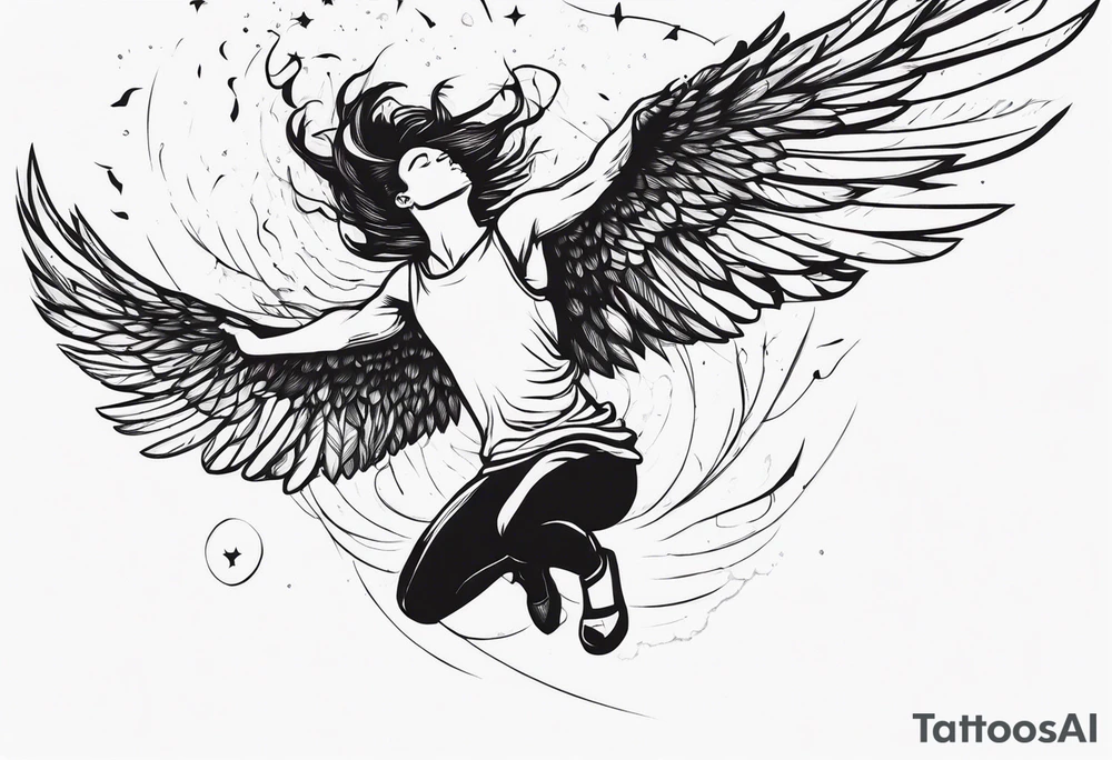 Icarus falling from the sky tattoo idea